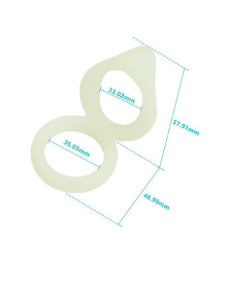 Double cockring vert fluorescent en silicone 